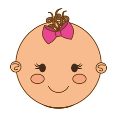 cute baby face smiling icon over white background. colorful design. vector illustration