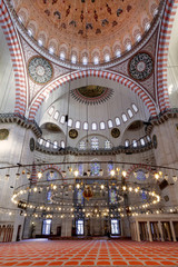 Fototapeta na wymiar Internal view of Blue Mosque, Sultanahmet, Istanbul