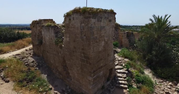 Drone shooting of ancient buildings ruins 