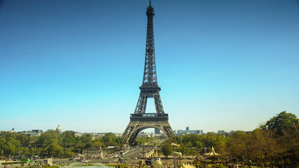 Obraz premium The Eiffel tower is the most visited monument of France with about 6 million visitors every year