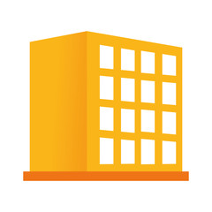 hotel building icon over white background. colorful design. vector illustration