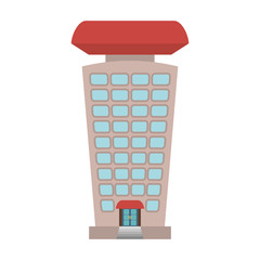 hotel building icon over white background. colorful design. vector illustration