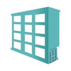 hotel building icon over white background. colorful design. vector illustration