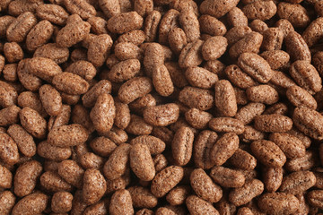 Dry cereal shape of coffee beans