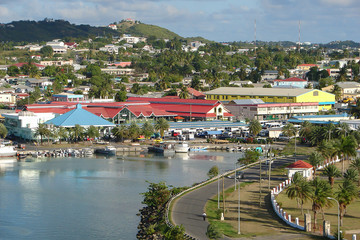Fototapeta na wymiar St John's, chief port of the island of Antigua.