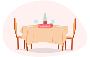 Reserved restaurant table