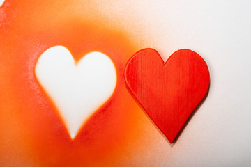 Holidays gift and heart on a white background.