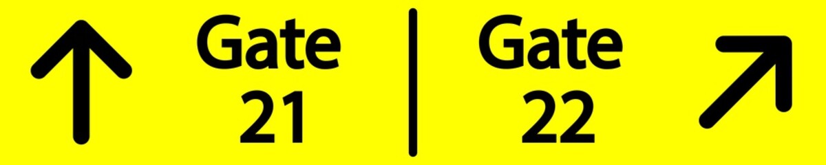 Airport gates sign, vector illustration