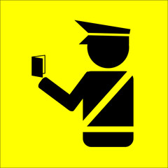 Passport control airport sign, vector illustration