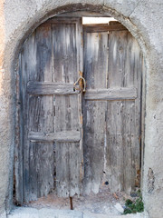 grey old wooden door