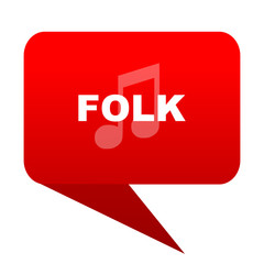 folk music bubble red icon