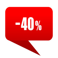 40 percent sale retail bubble red icon