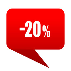 20 percent sale retail bubble red icon