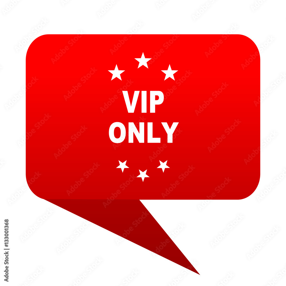 Aufkleber vip only bubble red icon