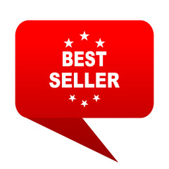 best seller bubble red icon