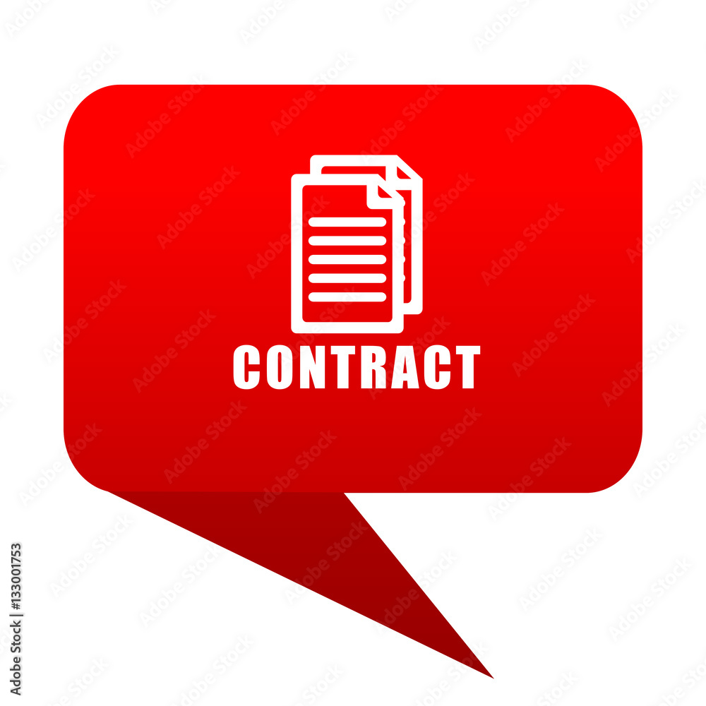 Poster contract bubble red icon