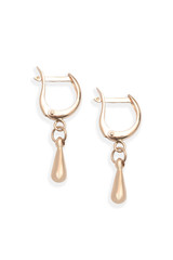 gold earrings isolated on white