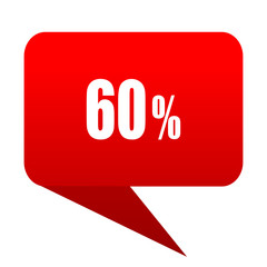 60 percent bubble red icon