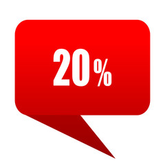 20 percent bubble red icon