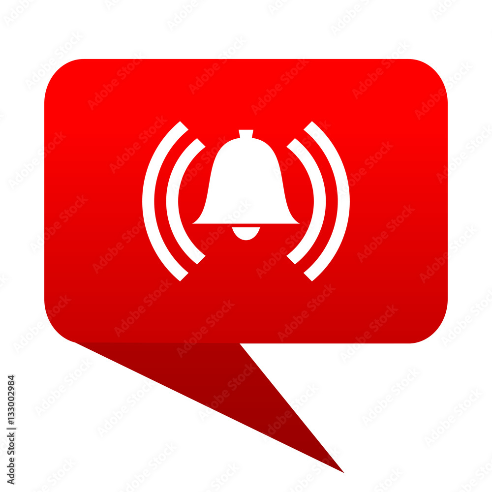 Poster alarm bubble red icon