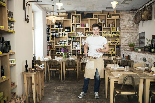 Male owner of oil bar and restaurant
