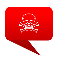 skull bubble red icon