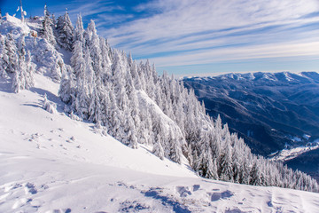 Fototapeta na wymiar Mountain ski resort, Romania,Transylvania, Brasov, Poiana Brasov