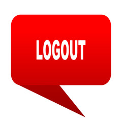 logout bubble red icon