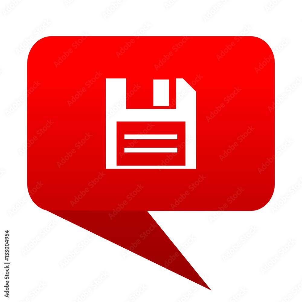 Poster disk bubble red icon