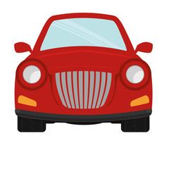 red sedan or coupe car frontview icon image vector illustration design 