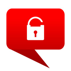Padlock bubble red icon