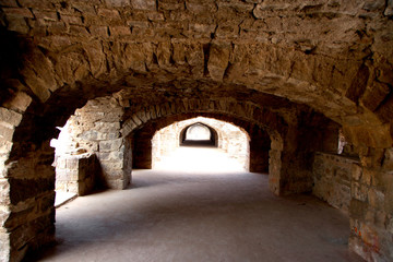 Obraz premium Architecture of historic Golconda fort in Hyderabad ,India