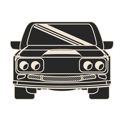 sedan or coupe car frontview icon image vector illustration design 