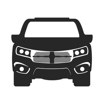 Truck Car Frontview Icon Image Two Tone Vector Illustration Design 