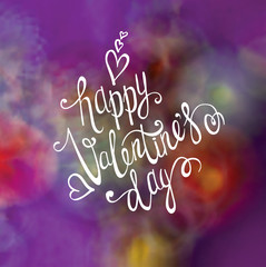 Valentines day lettering background. Hand Drawing Vector Lettering design. Greeting card.