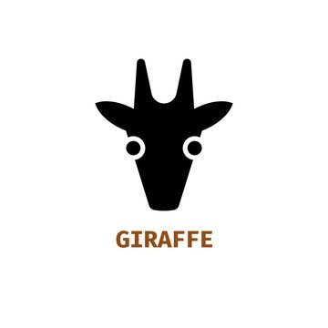 Giraffe - Vector. Business icon for the company. Logo and label for any use trading / products / holiday / symbol / animal. Illustration.