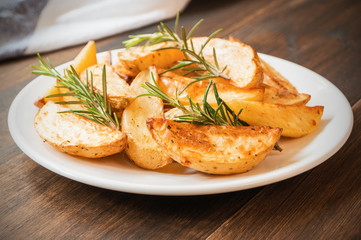 Roasted rosemary garlic potato wedges