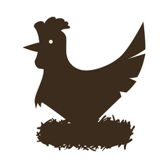Fototapeta premium chicken or hen animal emblem icon image vector illustration design 