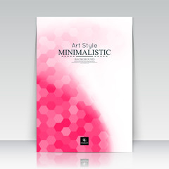 Abstract composition. Text frame surface. White a4 brochure cover. Title sheet design. Creative logo figure. Ad banner form texture. Pink hexagon mosaic icon. Flyer fiber backdrop. Vector illustration