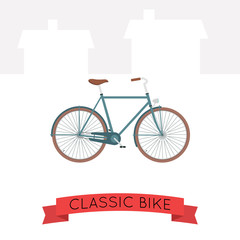 Vector illustration of classic bike in flat style.
