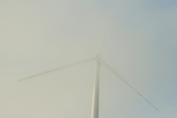 Windmill in fog clouds scenery Suwalki