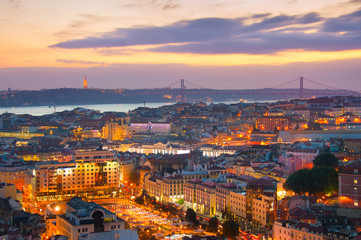 Fototapeta na wymiar Lisbon skyline at twilight. Portugal