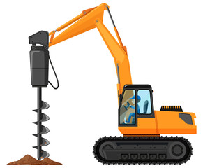 Man driving driller truck