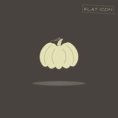 Light pumpkin on black, flat icon vector illustration