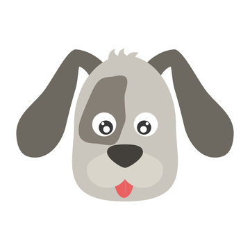 cute dog face icon over white background. colorful design. vector illustration