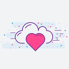 Love vector outline icon background illustratio