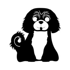 silhouette of dog animal over white background. vector illustration