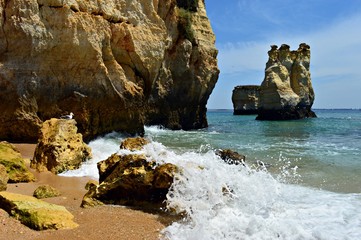 Naklejka premium Beautiful beach in the Algarve in Portugal