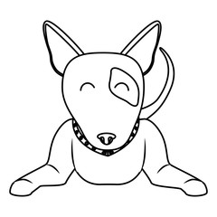 cute dog icon over white background. vector illustration