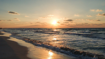Beautiful caribbean sunset on the beach of Varadero, Cuba